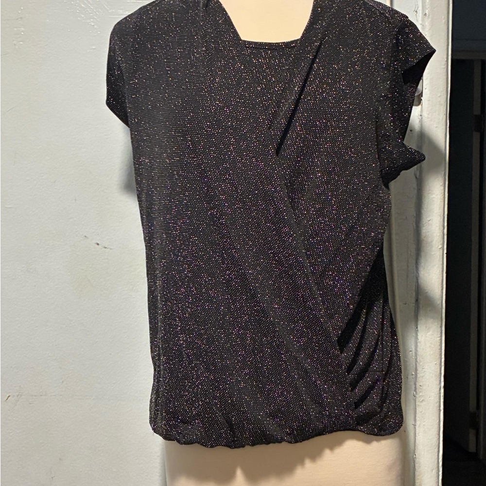 Chic Black Glitter Blouse